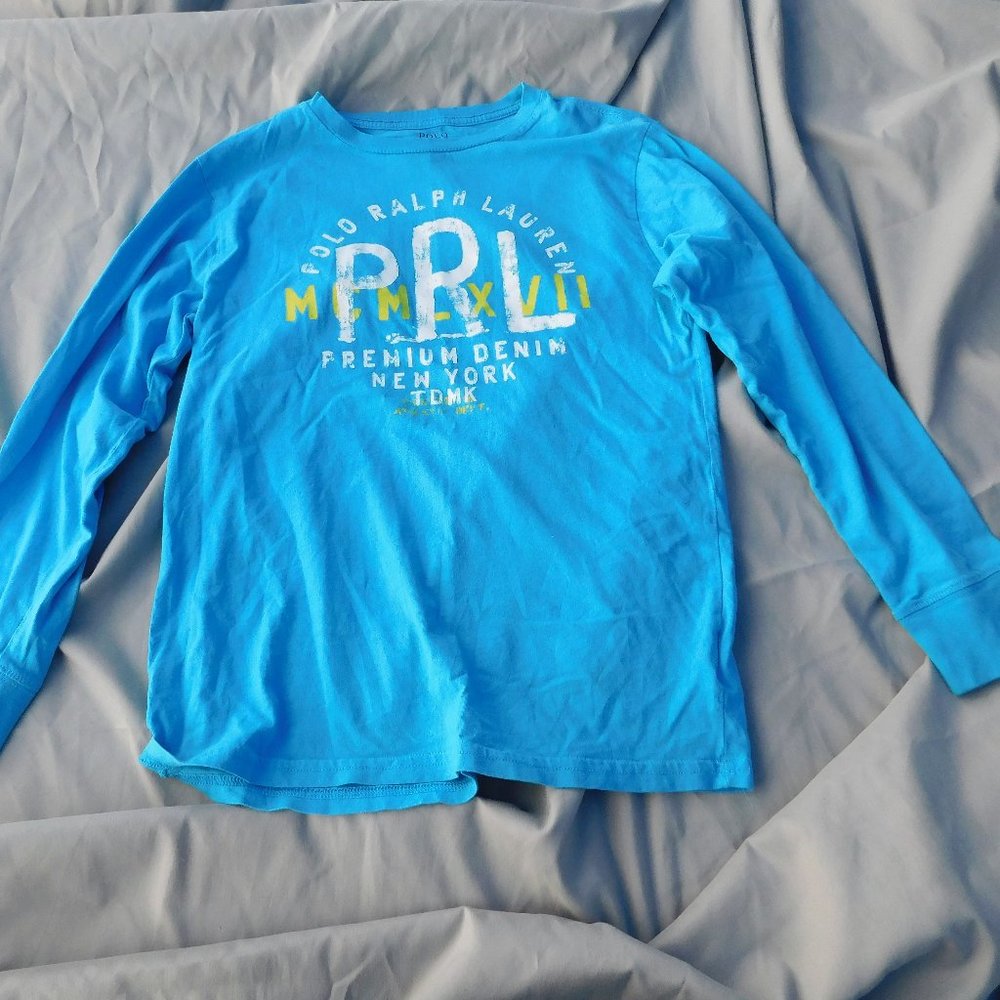 Blue Polo by Ralph Lauren long sleeve shirt, Medium, Cotton